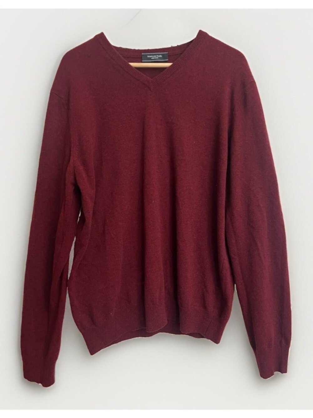 VTG Mantovani Studio Cashmere Sweater Large Red Outdoors Italy Casual Prep Men